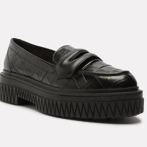 SCHUTZ Viola Crocodile-Embossed Leather Flat - BRAND NEW NWT